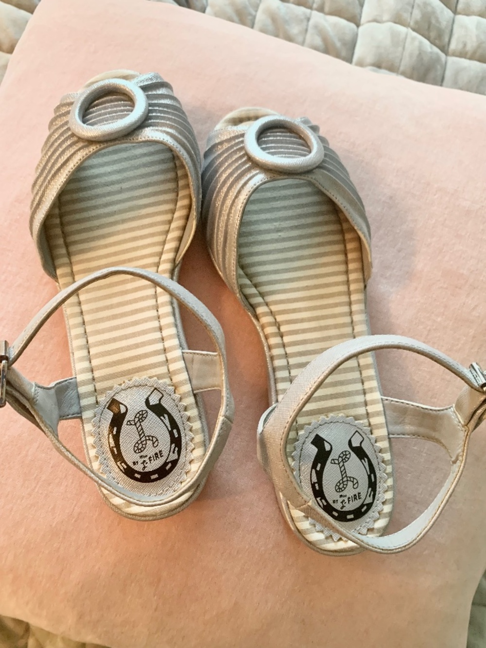 Miss L Fire Silver Sandals Size 7